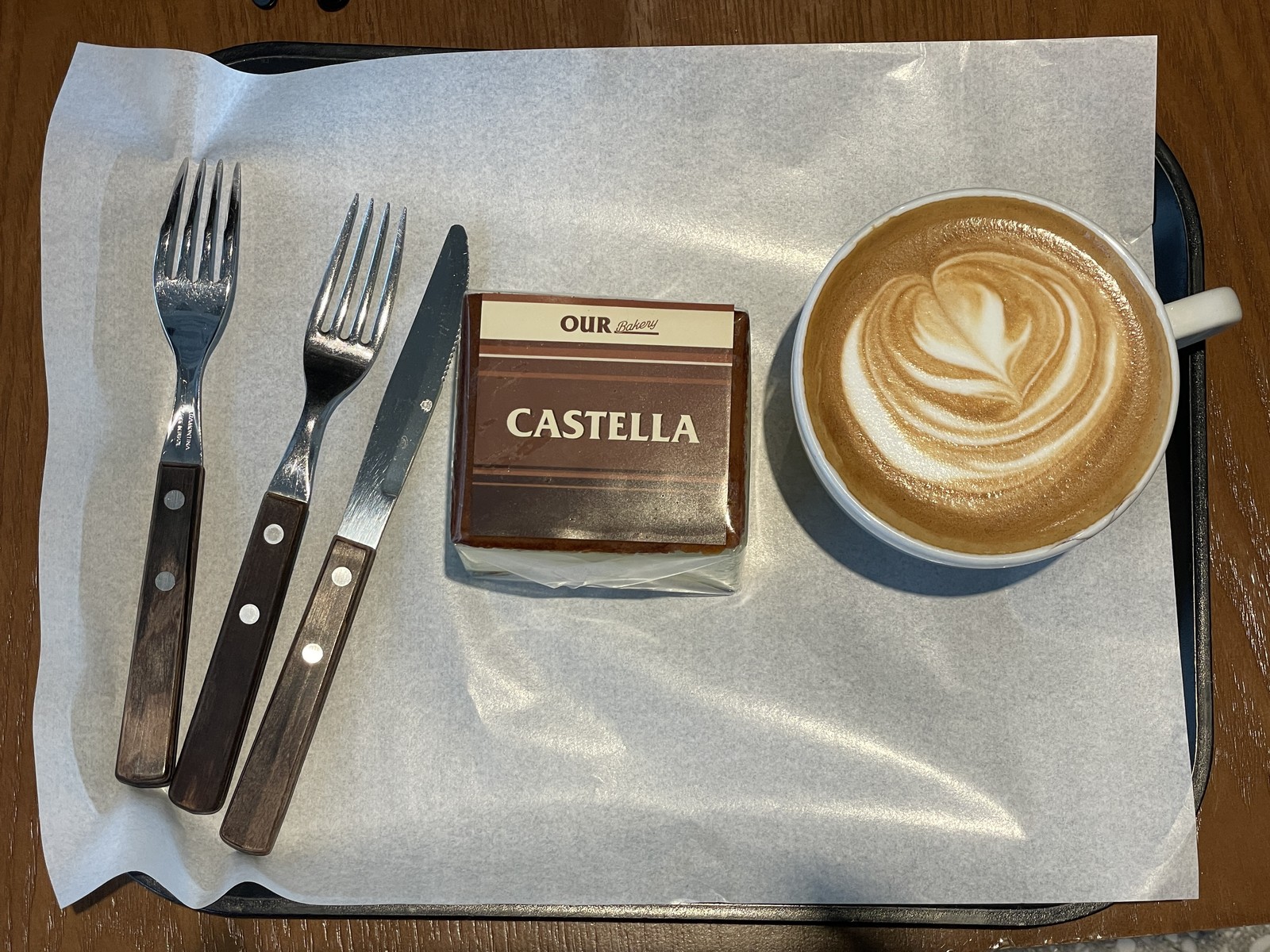 Cafe Latte and Castella