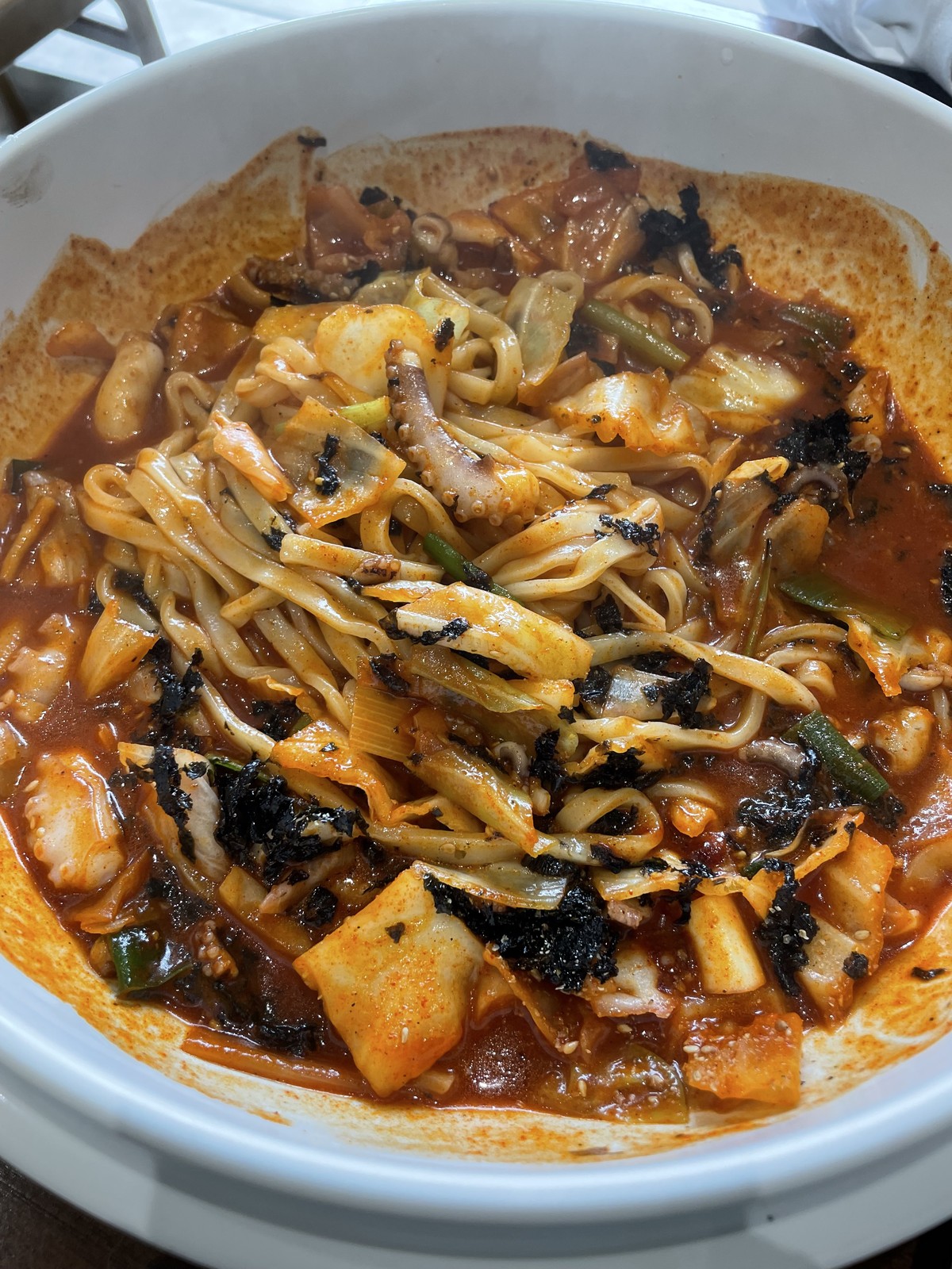 Spicy Stir-fried Octopus with Kalguksu Noodles